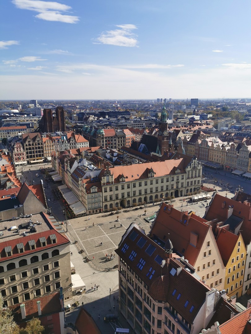 widok z wieży Kościoła Garnizonowego, Wrocław