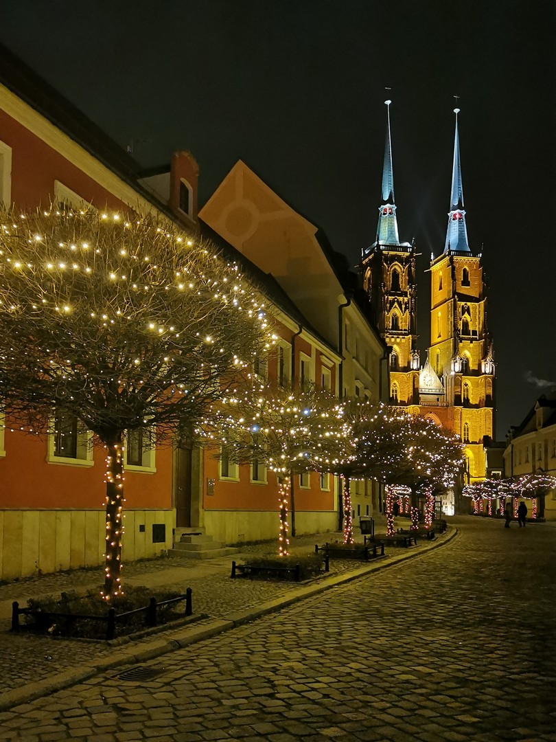Ostrów Tumski zimą, Wrocław